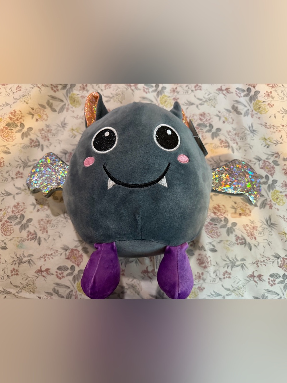 Gray Plush Monster Backpack - Kids Accessory